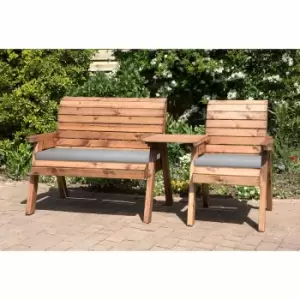 Image of Charles Taylor Three Seat Straight Companion Set with Cushions, Grey