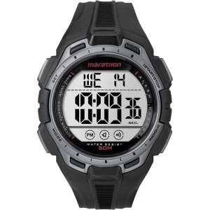 Image of Timex TW5K94600 Mens Marathon Watch with Resin Strap Black Silver
