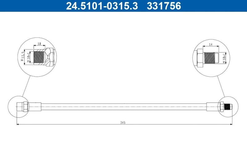 Image of Brake hose ATE 24.5101-0315.3