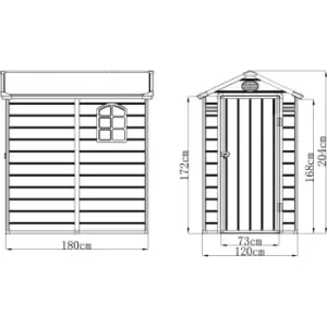 Image of Jasmine - Plastic Apex Shed 4x6 (with Foundation Kit) - Dark Grey