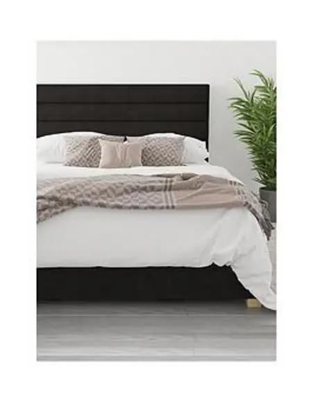 Image of Aspire Kelly Fabric Ottoman Storage Bed Frame Charcoal U4A79 Unisex Small Double