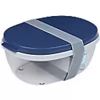 Image of Mepal Salad Box Polypropylene, Thermoplastic elastomer, PCTG 1.9L 95mm Ellipse Blue, Nordic Denim