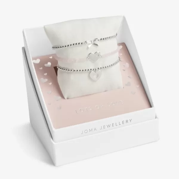 Image of Children's Celebrate You Gift Boxed Lots Of Love Silver Set Of 3 Bracelet C699