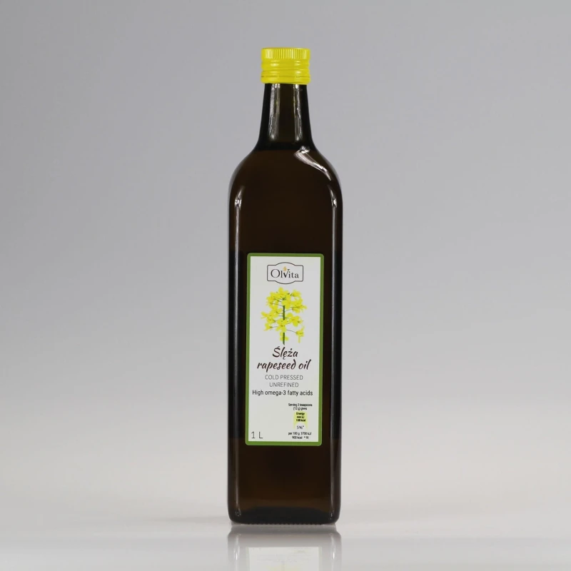 Image of Ol'Vita Raw Cold Pressed Unrefined Rapeseed oil 1000 ml Yellow unisex
