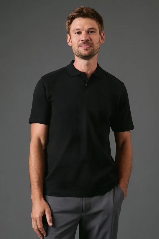Image of Burton Burton Men Black Jersey Polo Shirt Size: large Black L Male 5045771670750