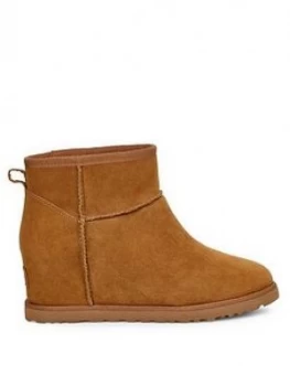 image of UGG Classic Femme Hidden Wedge Mini Ankle Boots - Chestnut, Size 6, Women