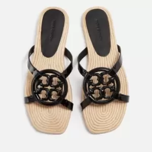 image of Tory Burch Womens Bombe Miller Leather Espadrille Slides - UK 4