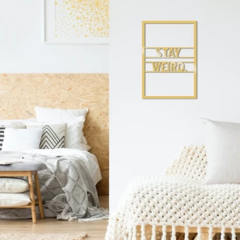 Image of Stay We?rd Metal Decor - Gold Gold Decorative Metal Wall Accessory