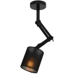 Image of Lucide TAMPA - Flush Ceiling Light - Ø12cm - 1xE27 - Black