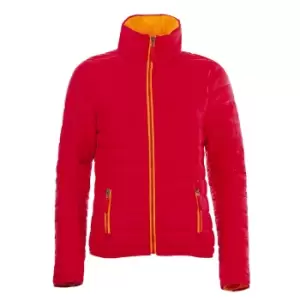 image of SOLS Womens/Ladies Ride Padded Water Repellent Jacket (XXL) (Red)