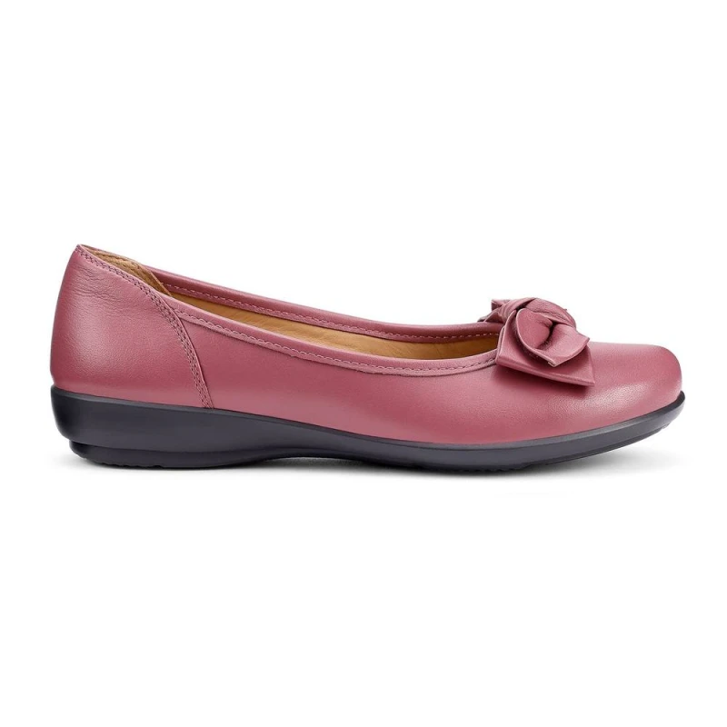 Image of Hotter Womens 'Jewel' Ballerina Pumps in Dark Pink Size: 5 Dark Pink Female 5