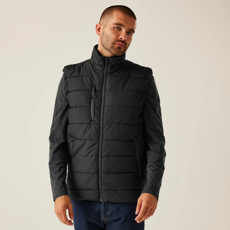 Image of Regatta Mens Navigate Thermal Bodywarmer Black Seal Grey male XS