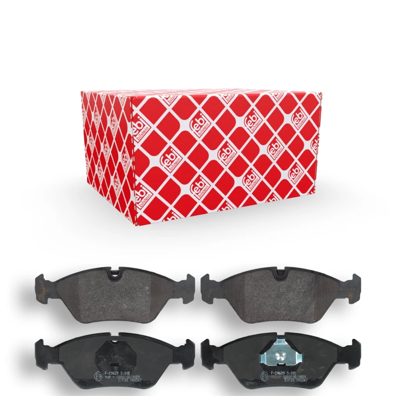 Image of FEBI BILSTEIN 16026 Brake pad set Front Axle, prepared for wear warning indicator, with piston clip Brake Pad Set,disc brake (402)