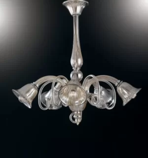 image of POSEIDON 5 Light Multi Arm Pendant Ceiling Light Champagne 72x65cm