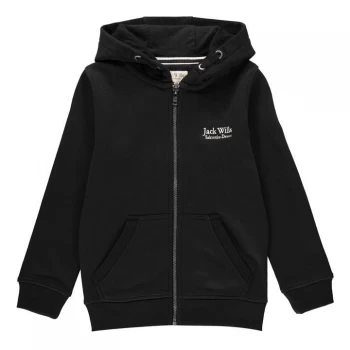 Image of Jack Wills Kids Script Logo Zip Hoodie - Black