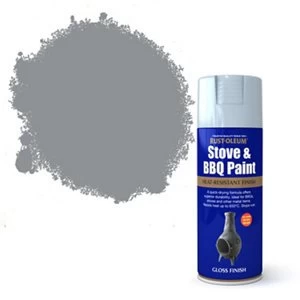 image of Rust-Oleum Stove & bbq Matt Silver effect Multi-surface Spray Paint 400ml