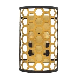 Image of 2 Light Indoor Wall Light Gold, E14