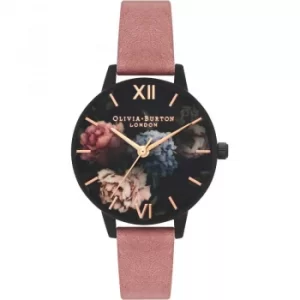 image of After Dark Black Rose Suede Watch