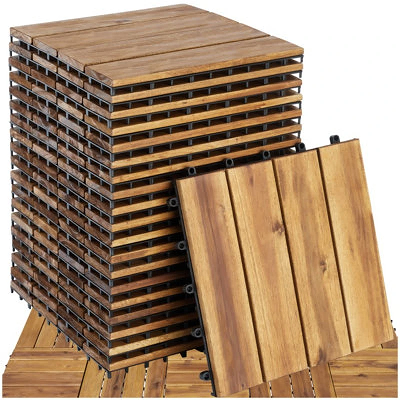 Image of tectake 20 Outdoor Tiles Tabula - Brown Brown Unisex