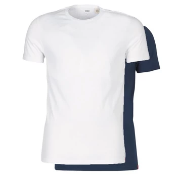 Image of Levis SLIM 2PK CREWNECK 1 mens T shirt in Blue - Sizes XXL,S,M,L,XL,XXS,UK XS,UK S,UK M,UK XL,UK XXL,UK 3XL