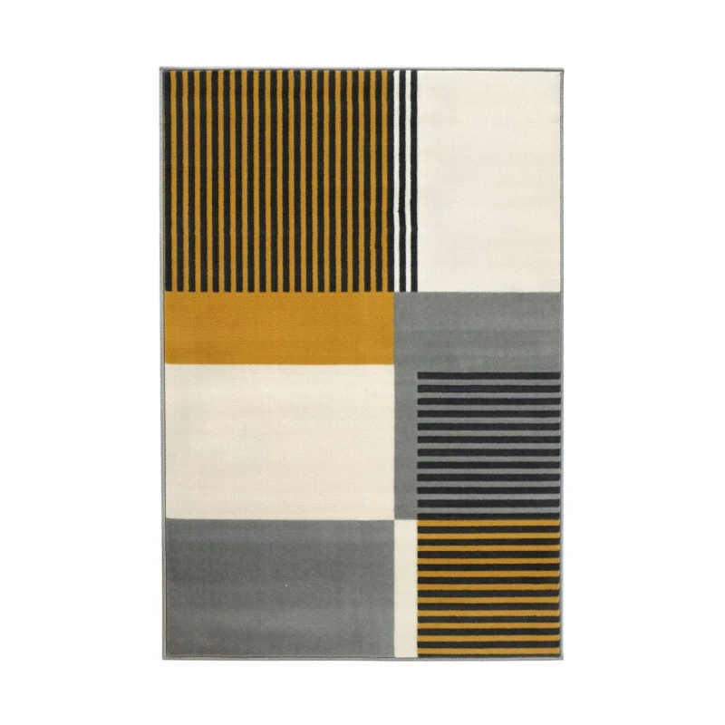 Image of Homemaker Maestro Barcode Rug - Yellow Yellow 120x170cm