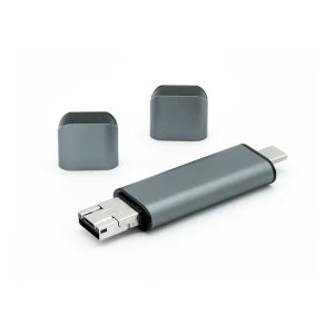 Image of Dynamode USB-C Type-C 3-In-1 Dual Personality Card Reader - Grey