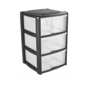 image of 3 Drawer Tower Black - 9022030A79 - Tontarelli