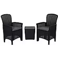 image of Outsunny Garden Sofa Set 84B-373V70BK Black, Grey