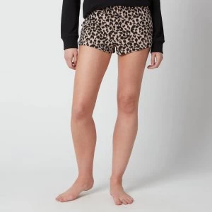 Image of Calvin Klein Womens Leopard Sleep Shorts - Leopard - L