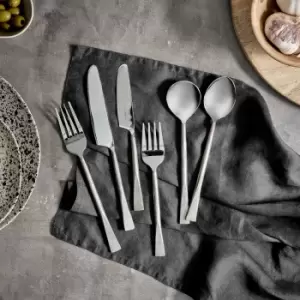 Image of Nkuku Usa Cutlery Set - Brushed Silver - Set of 16