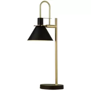 Image of Searchlight Trombone 1 Light Table Lamp - Black Brass