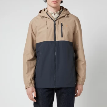 image of Farah Mens Westchester Hooded Jacket - Smoky Brown/True Navy - L