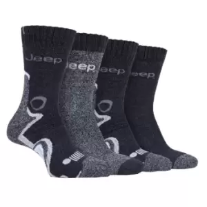 image of Jeep 4 Pack Performance Boot Socks Mens - Grey