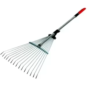 image of Darlac - Expanding Telescopic Metal Garden Leaf Rake Cuttings Lawn Adjustable