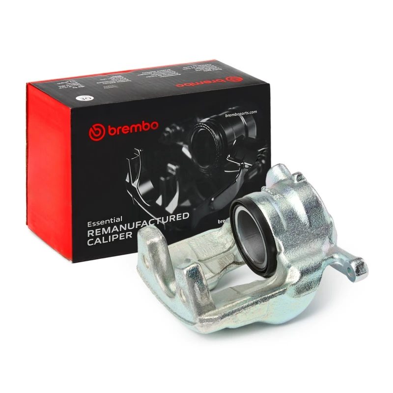 Image of BREMBO F 50 334 Brake caliper ESSENTIAL LINE Front Axle Left Grey Cast Iron Brake Caliper (78)