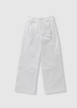 image of Lacoste Womens Gabardine Wide Leg Trousers In Flour