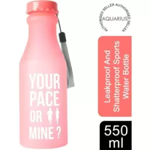 Aquarius Sports Unbreakable Outdoor Fill And Go Water Bottle - 550ml Pink