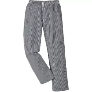 Image of Portwest C079 - Black Check Sz 4XL Regular Bromley Chefs Trousers Checked - Black Check