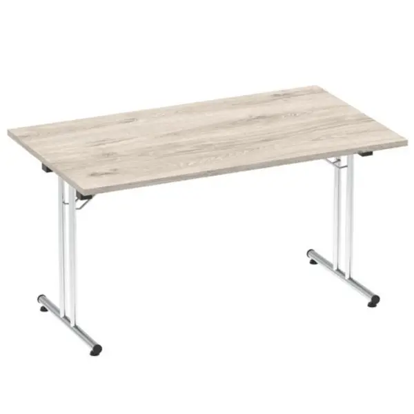 Image of Impulse Impulse 1400mm Folding Rectangular Table Grey Oak Top IFR1400GRY