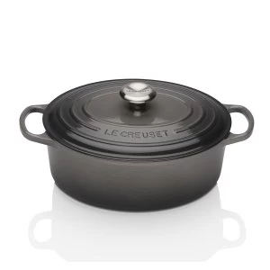 image of Le Creuset Signature Cast Iron Oval Casserole 29cm Flint