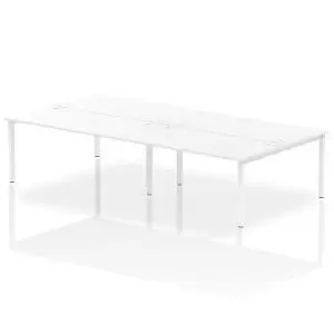 image of Impulse Bench B2B 4 Person 1600 White Frame Office Bench Desk White