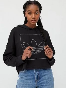 Image of Adidas Originals Crop Hoodie - Black