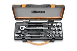 image of Beta Tools 920AS/MBM-C21 21pc 1/2" Dr Aeronautical Bi-Hex Socket & Accessory Set