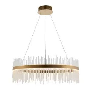 image of Trapani Pendant Ceiling Light Brushed Gold Plated Finish & Clear Glass