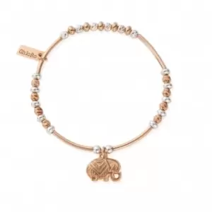 Image of Rose Gold And Silver Decorated Elephant Bracelet MBSBNH535