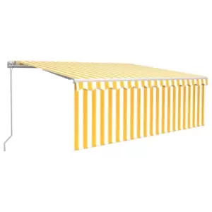 Image of Vidaxl Manual Retractable Awning With Blind 4X3M Yellow & White