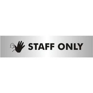 Image of Stewart Superior bac110 Brushed Aluminium Acrylic Sign 190x45mm -