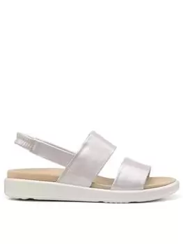 image of Hotter Palma Wide Fitting Double Strap Sandals - Iridescent, Metal, Size 4, Women