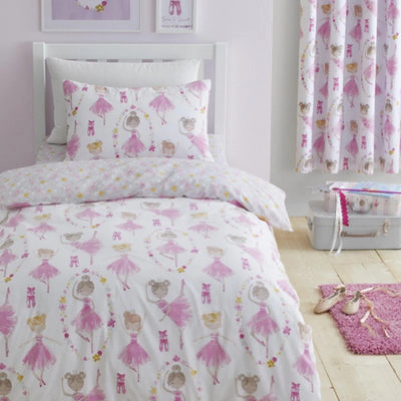 Image of Bedlam Ballet Dancer Kids Pink Duvet Cover Set