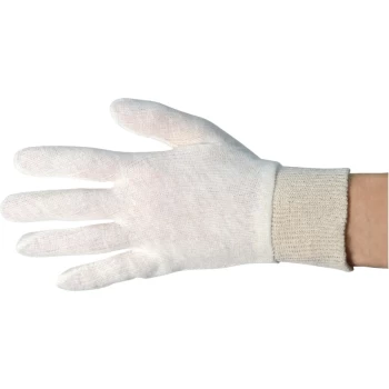 image of Knitted Wrist Polycotton Stockinette Gloves - Size 10 (Pk-12)